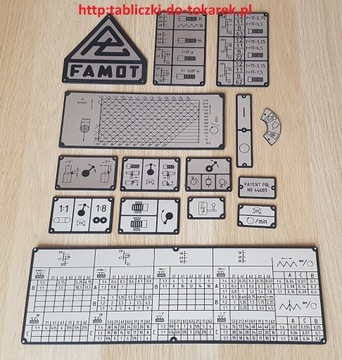 Tokarka TUM-25B Tabliczka Tabliczki Tabela Gwintów