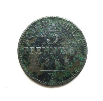 3 Pfennigi 1866 r. Prusy