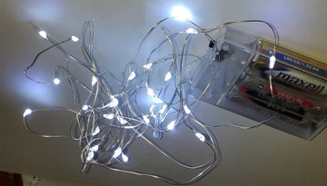 Lampki 30 led zimny biały 