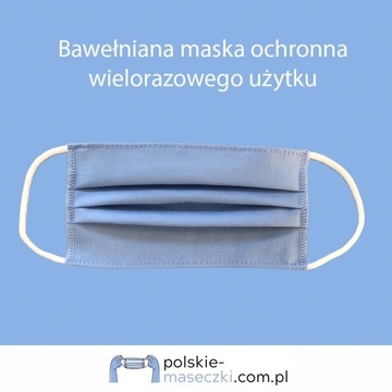 Bawełniana maska ochronna wielokrotnego użytku