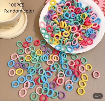 100szt kolorowych gumeczek do włosów dziewczynka 