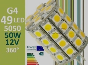 Żarówka 12V 49 led 5050 G4 barwa ciepła naturalna