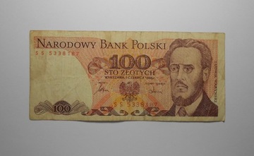stary banknot PRL 100 złotych SS