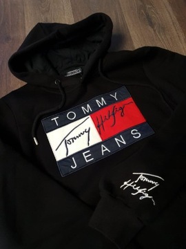 Nowa bluza Tommy Hilfiger Jeans z kapturem czarna