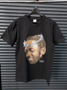 Czarna koszulka z nadrukiem Kendrick Lamar tee (L)