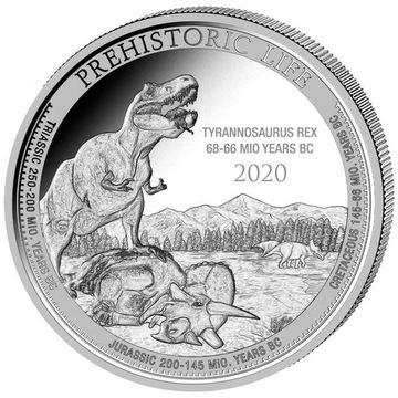 KONGO Tyrranosaurus Rex 2020 1oz, PREHISTORIC LIFE