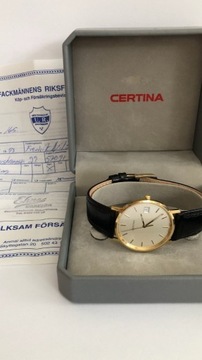 Certina, złoto 18K, model EOL 158.9289.68 full set