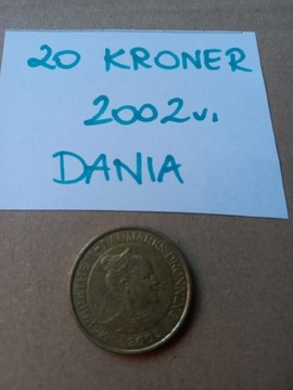 Moneta obiegowa 20 kroner 2002r. Dania