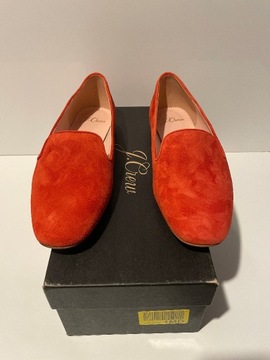  NOWE J.Crew Suede Smoking Slippers Fiery Sunset 