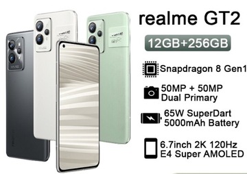 Nowy Realme GT 2 12/256 GB  biały - paragon