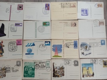 PRL stare znaczki koperty etykiety zestaw 16x 