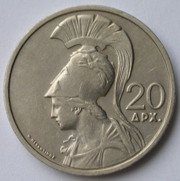 Grecja 20 drachm 1973 - Atena