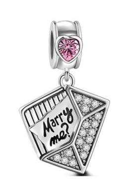 Charms zawieszka List Marry Me ślub S925