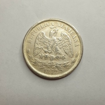 Meksyk 1 peso 1872 kopia posrebrzana 