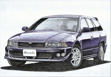 Rysunek samochodu Mitsubishi Legnum VR4 format A4