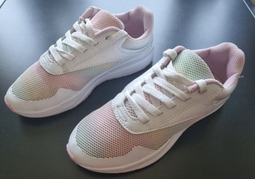 Buty sportowe F&F biało-różowo-tęczowe rozmiar 34