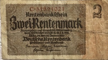 Banknoty. Niemcy. 2 Marek 1937 rok