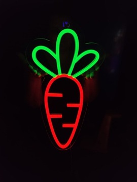 Neon LED Marchew - Neonowa Ozdoba na Ścianę
