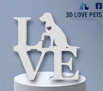 Figurka, napis 3D Love Labrador pies