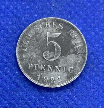 Niemcy - 5 pfennig 1921 A