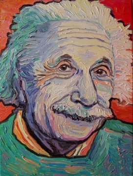 Einstein - oryginalny obraz olejny 30-40 cm