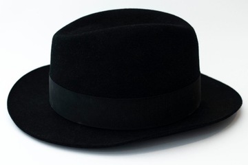 Czarny kapelusz filcowy (Fur felt)