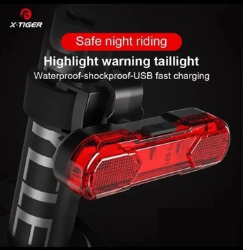 Lampa/światło rowerowe tylne czerwone LED USB c