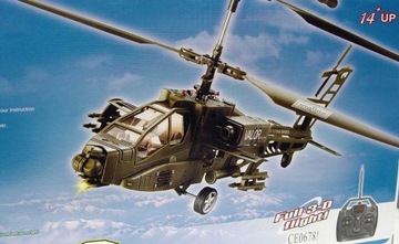 Helikopter RC AH64 Apache gyro 3CH-RTF + 2x Akku