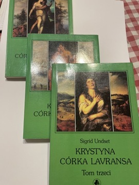 Sigrid Undset Krystna córka Lavransa 3 tomy całość stan bdb