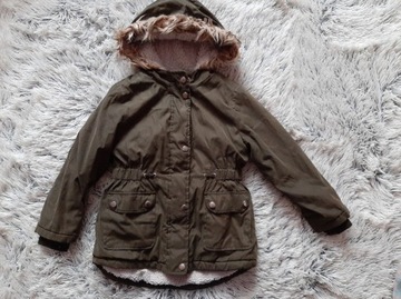 Kurtka zimowa parka 116 khaki parka primark 