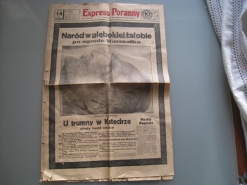 EXPRESS PORANNY ŚMIERĆ PIŁSUDSKIEGO 14 05 1935