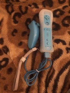 Wii remote kontroler niebieski motion plus smyczka