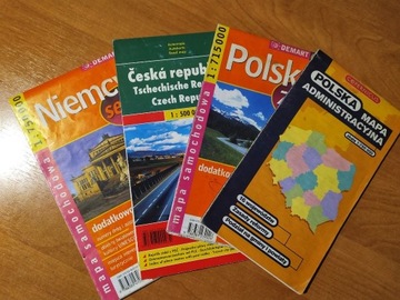 Zestaw Map Polska Niemcy Czechy Administracyjna