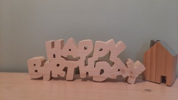 Upominki, prezent z drewna, Urodziny HAPPY BIRTHDA