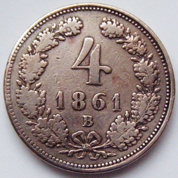 4 krajcary 1861 r.B