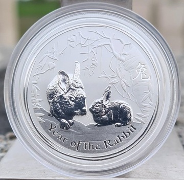 Srebrna moneta Lunar II Rok Królika 2011, 1/2 oz