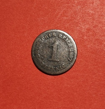 Moneta 1 fenig 'D' 1887, Niemcy