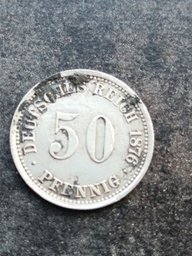 50 pfennig 1876 r. A Niemcy srebro 