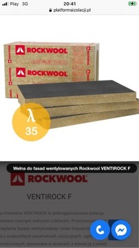 wełna fasadowa Rockwool  Ventirock F