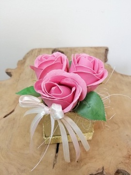 Bukiet mydlane róże/ flowerbox/ prezent