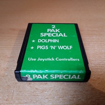 2 Pak Special - Dolphin , Pigs N Wolf  Atari 2600