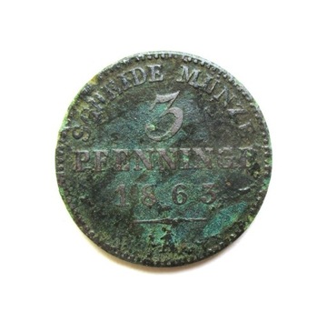 3 Pfennigi 1863 r. Prusy