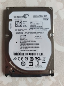 Dysk Seagate 500GB, 2,5, SATA, ST500LT012, sprawny