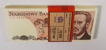 Paczka bankowa 100 złotych 1988