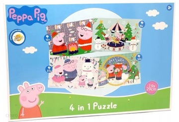 Toy Universe Puzzle 4W1 Świnka Peppa Świąteczne