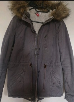 Parka kurtka h&m 38 M grafitowa 