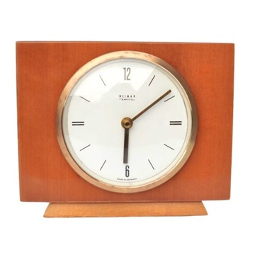 Drewniany zegar kominkowy Weimar Niemcy lata 70.