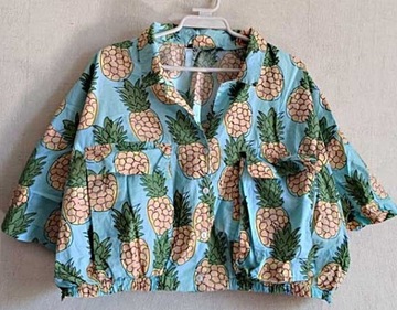 Zara  bluzka narzutka w ananasy- oversize lato