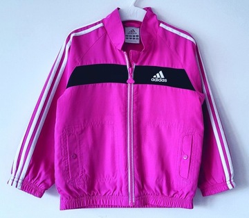 Przejściowa różowa kurtka wiatrówka Adidas 98/104