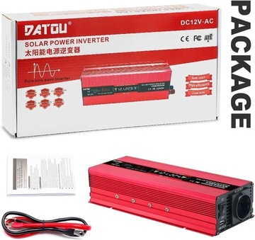 Przetwornica 12-230 czysta fala sinus 1000W/2000W